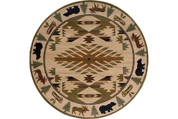 Hudson 1072A Ivory/ Green Rug - Baconco