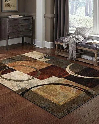 Hudson 2544B Brown/ Black Rug - Baconco