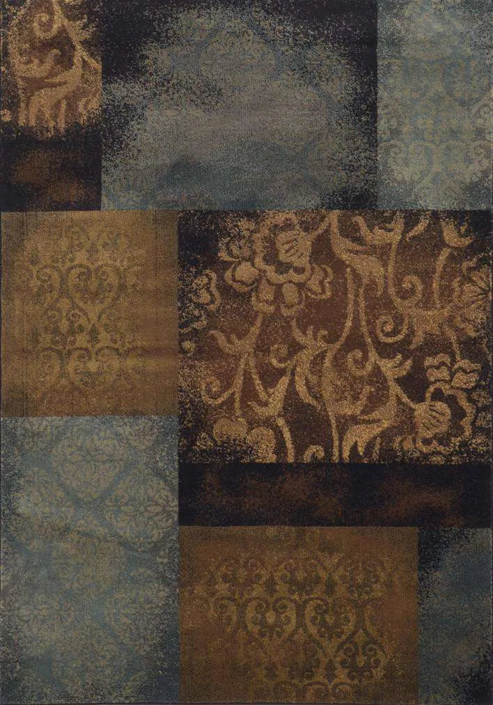 Hudson 4878B Blue/ Brown Rug - Baconco