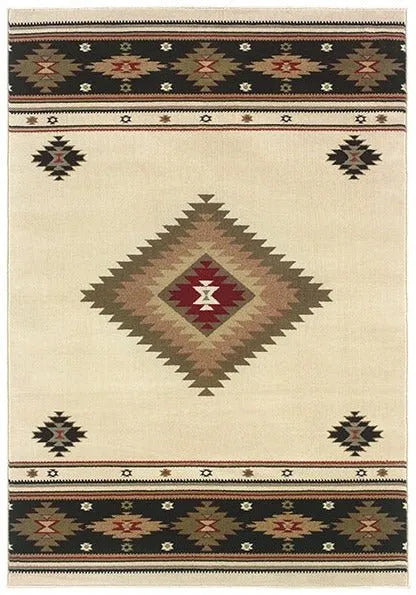 Hudson 87I Beige/ Green Rug - Baconco