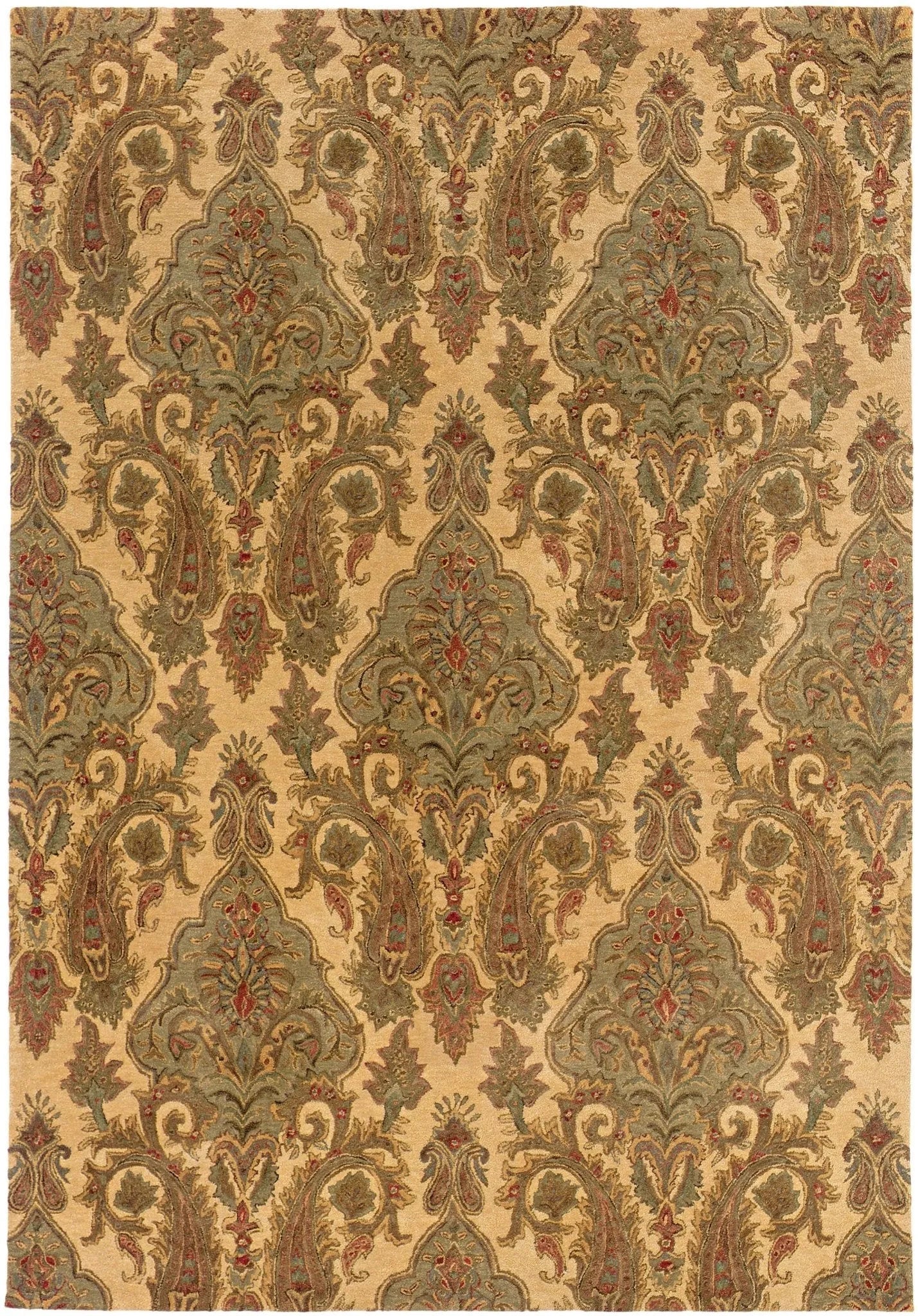 Huntley 19106 Beige Green Rug - Baconco