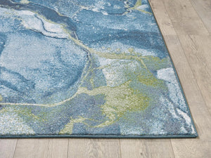 Illusions 6225 Teal Stone Rug - Baconco