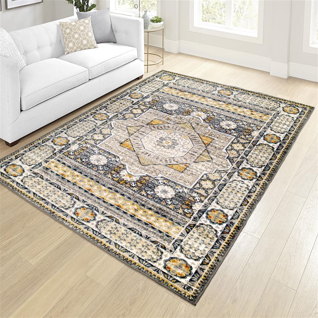 Imperial By Palmetto Living 9511 Lagos Distressed Grey Rugs - Baconco