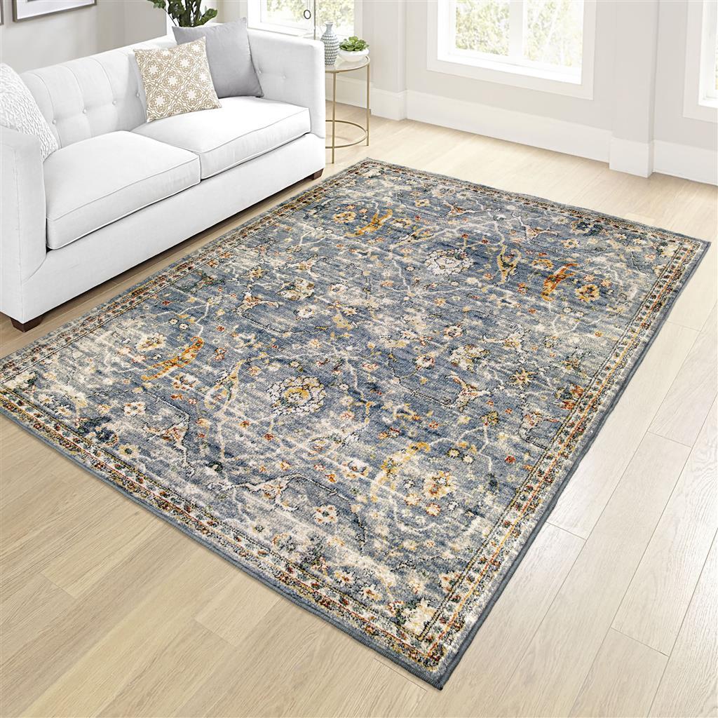 Imperial By Palmetto Living 9517 Ankara Field Distressed Blue Rugs - Baconco