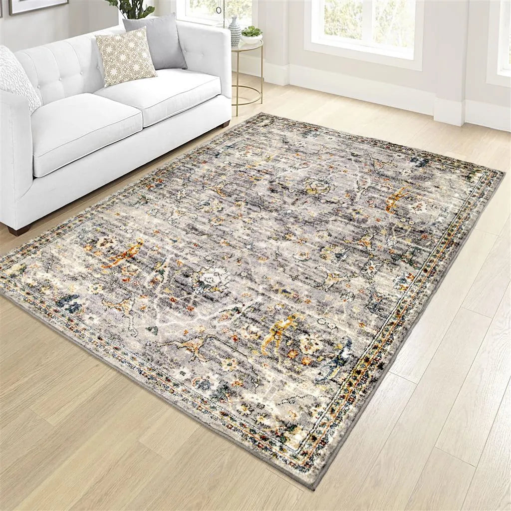 Imperial By Palmetto Living 9518 Ankara Field Distressed Grey Rugs - Baconco