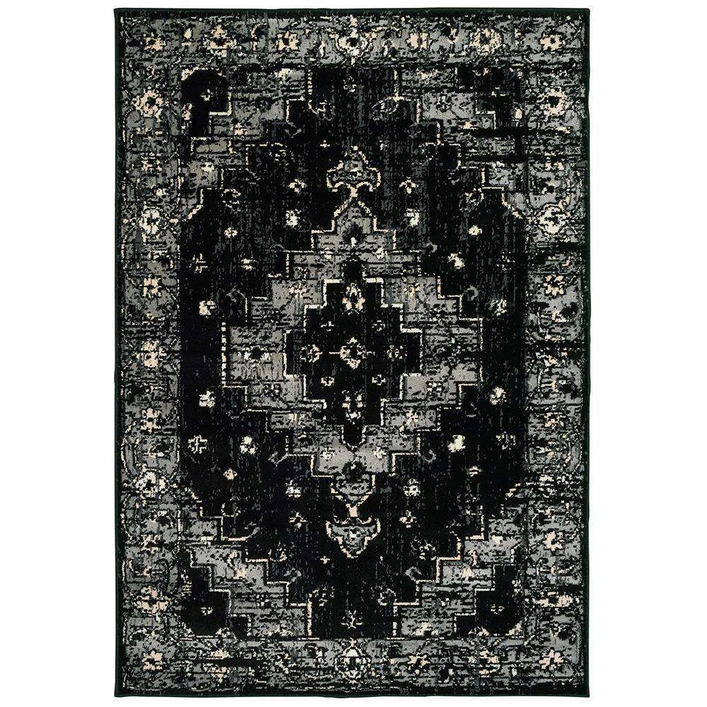 Infinity LR81308 Black Gray Rug - Baconco