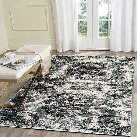 Infinity LR81309 White Black Rug - Baconco