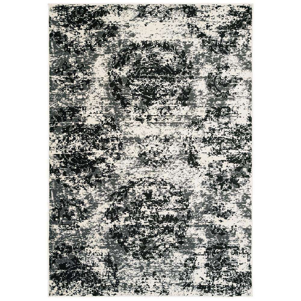 Infinity LR81309 White Black Rug - Baconco