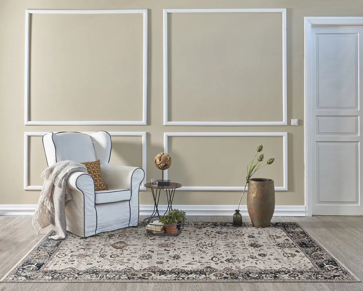 Inspire 7500 Ivory/Grey Empera Rug - Baconco