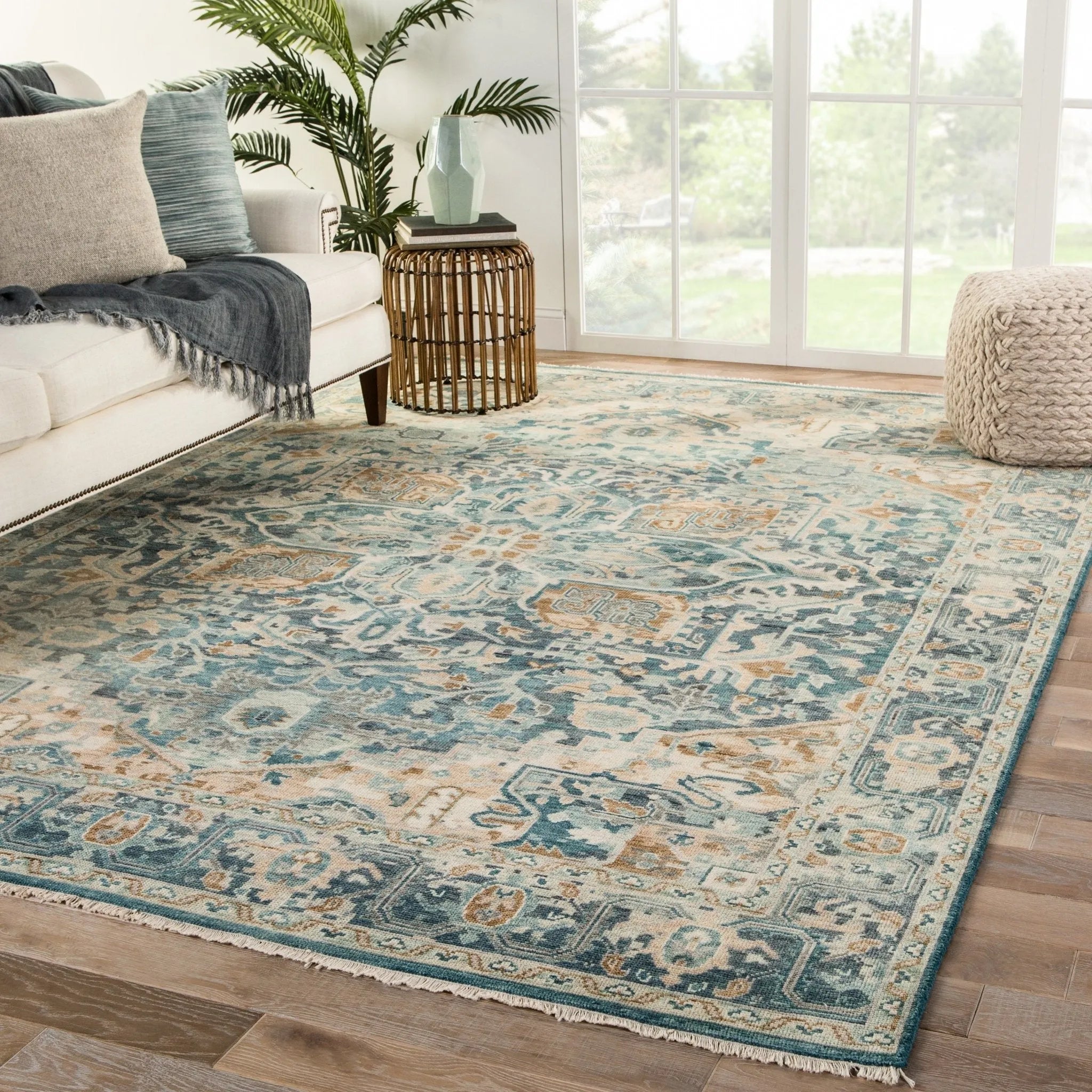 Inspirit ISP02 Elyas Blue/Ivory Rug - Baconco