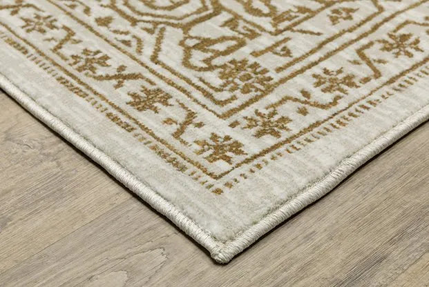 Intrigue INT03 Gold/Ivory Rug - Baconco