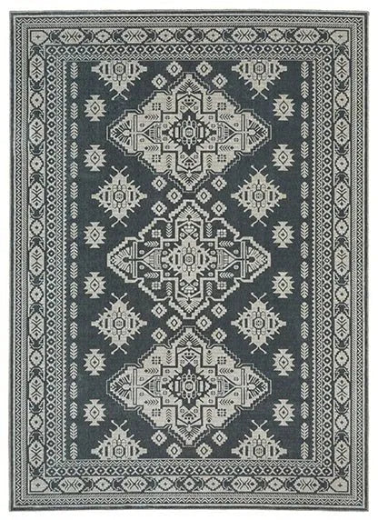 Intrigue INT05 Blue/Beige Rug - Baconco