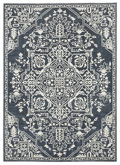 Intrigue INT10 Blue/Ivory Rug - Baconco