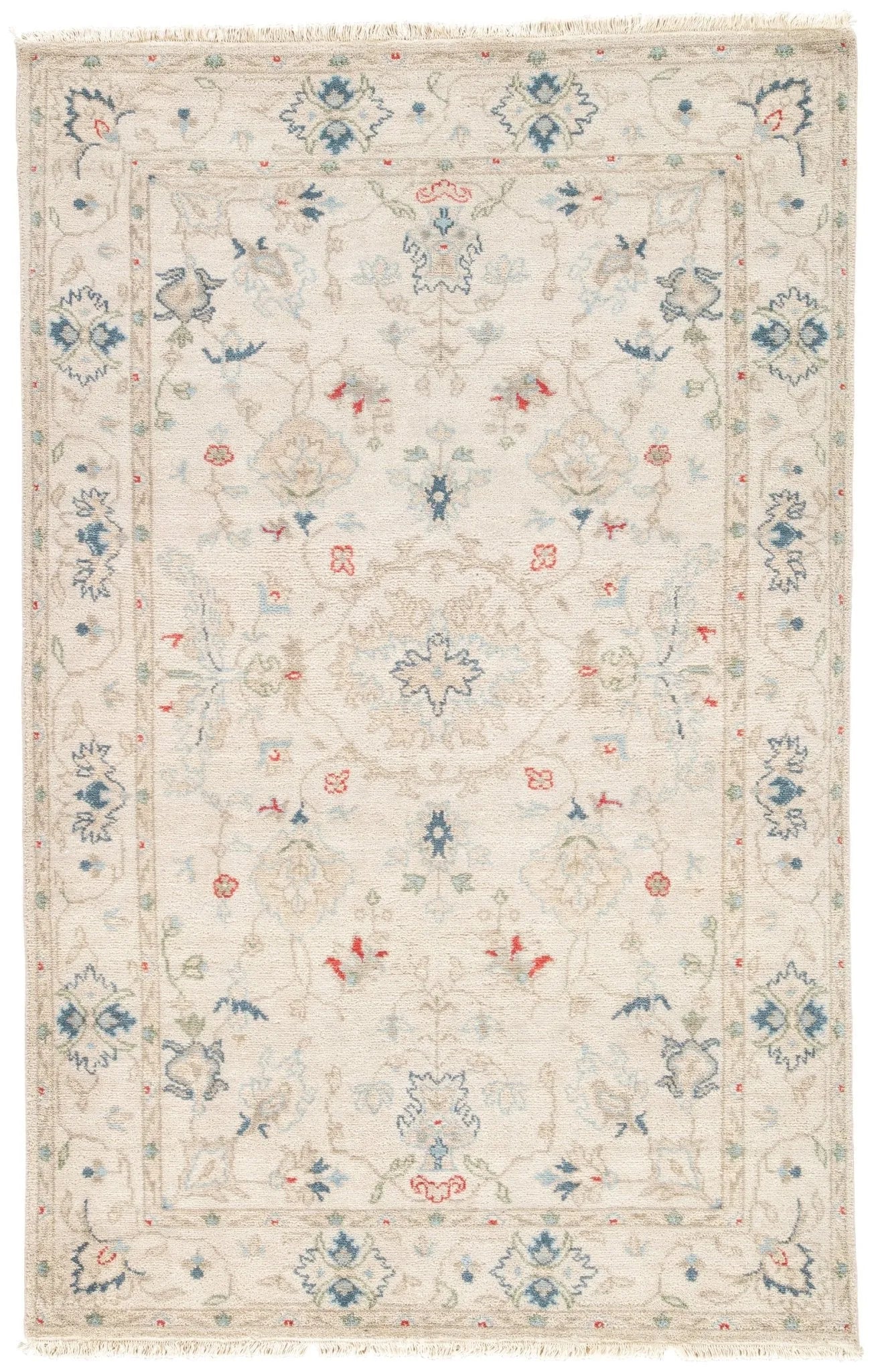 Jaipur Revival Jar01 Hacci Cream/Blue Rug - Baconco