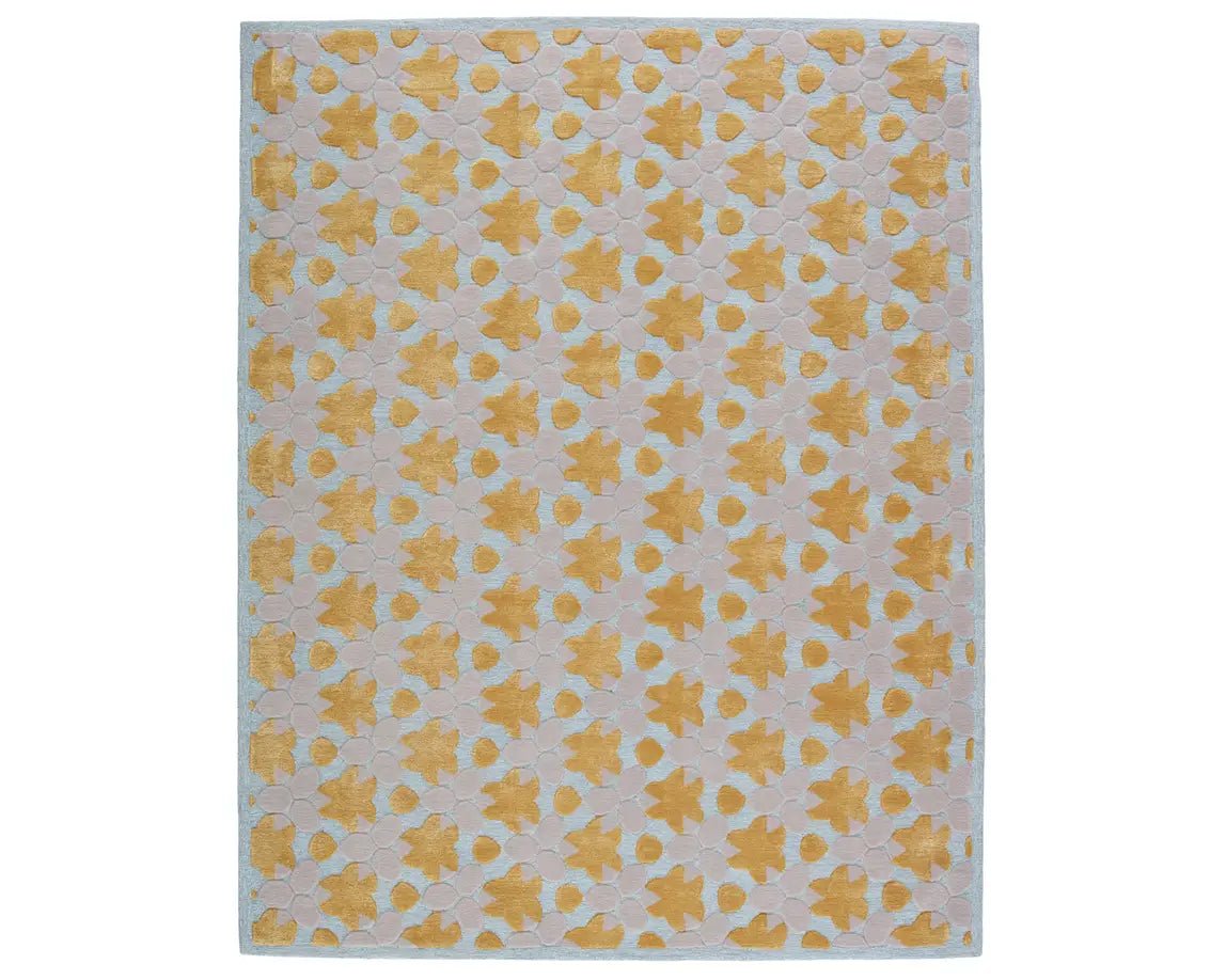 Jaipur Wunderkammer JWK03 Lt. Blue/Gold Rug - Baconco