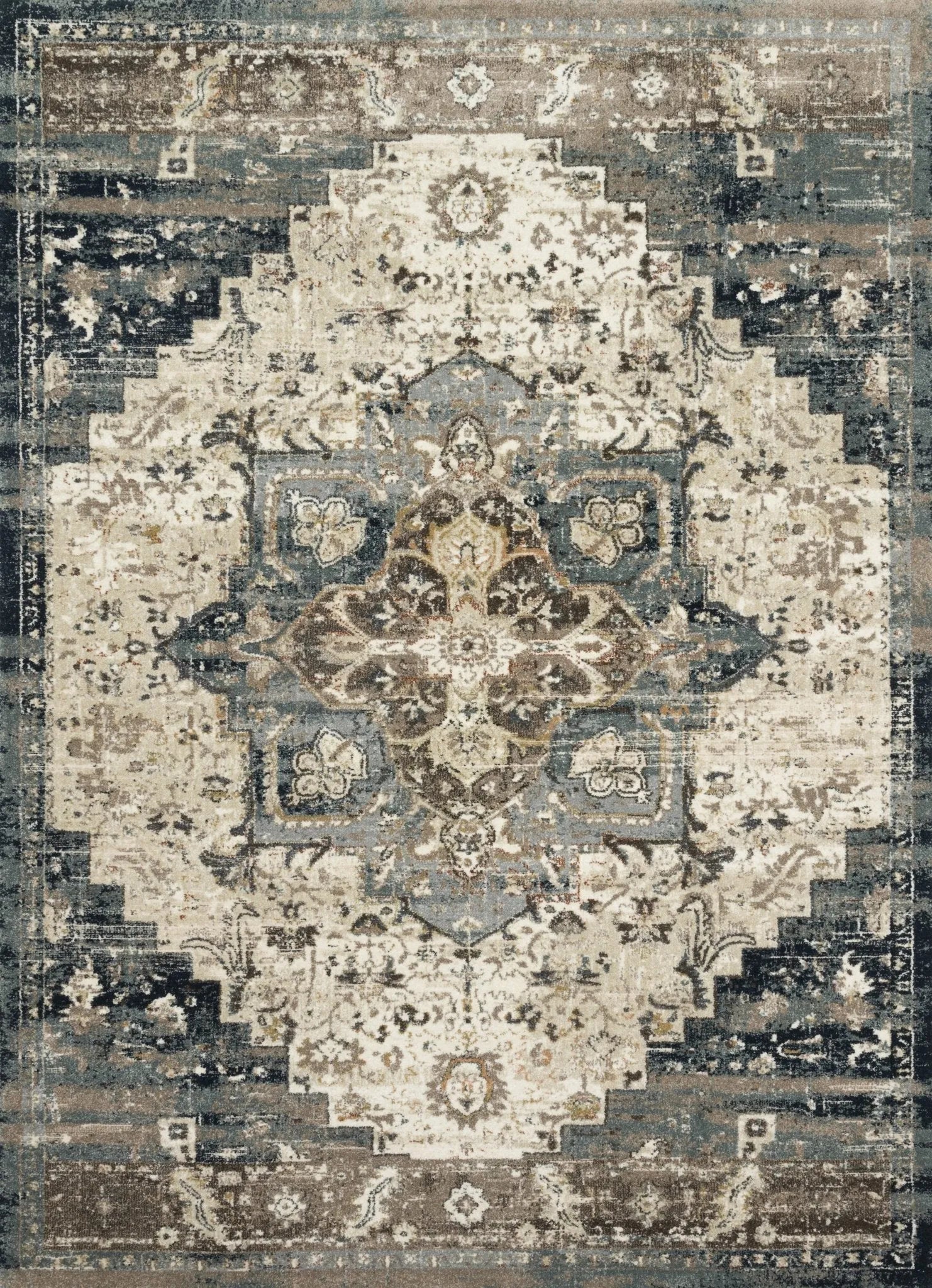 James by Magnolia Home JAE-05 Taupe/Marine Rug - Baconco