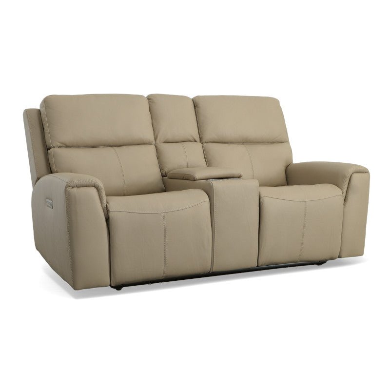 Jarvis Power Reclining Loveseat with Console and Power Headrests - Baconco