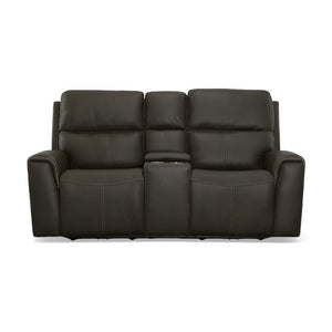 Jarvis Power Reclining Loveseat with Console and Power Headrests - Baconco