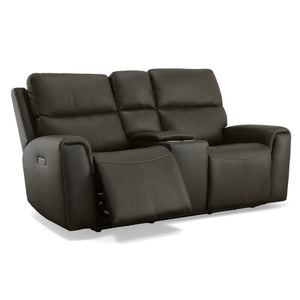 Jarvis Power Reclining Loveseat with Console and Power Headrests - Baconco