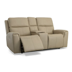 Jarvis Power Reclining Loveseat with Console and Power Headrests - Baconco