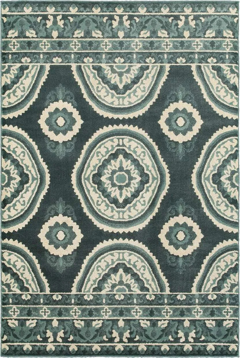 Jayden 7415B Blue Ivory Rug - Baconco