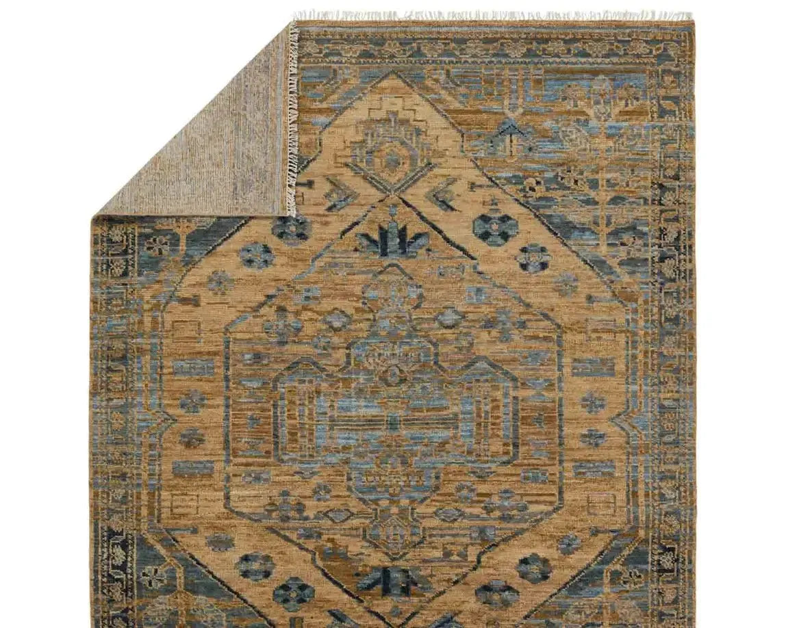 Jinsen JIN06 Brown/Blue Rug - Baconco