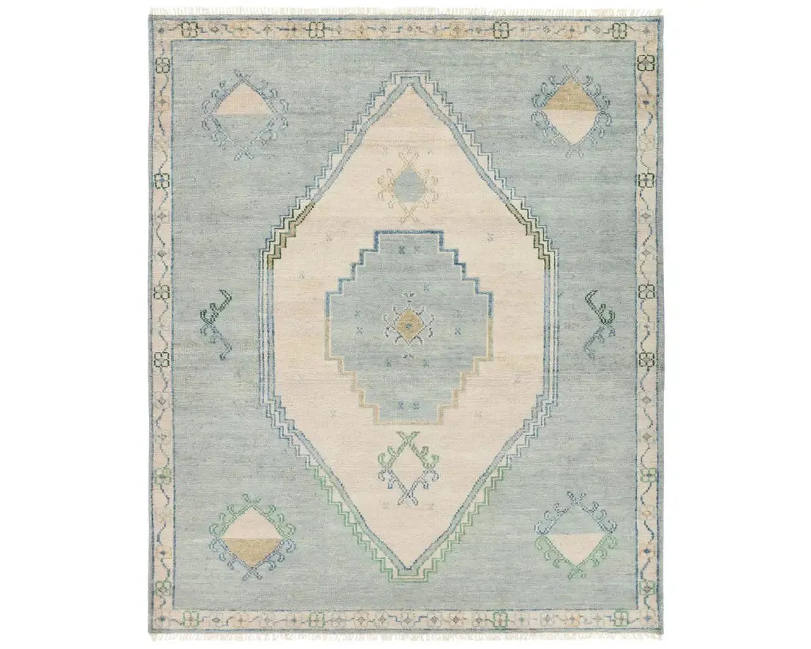 Jinsen JIN07 Blue/Cream Rug - Baconco