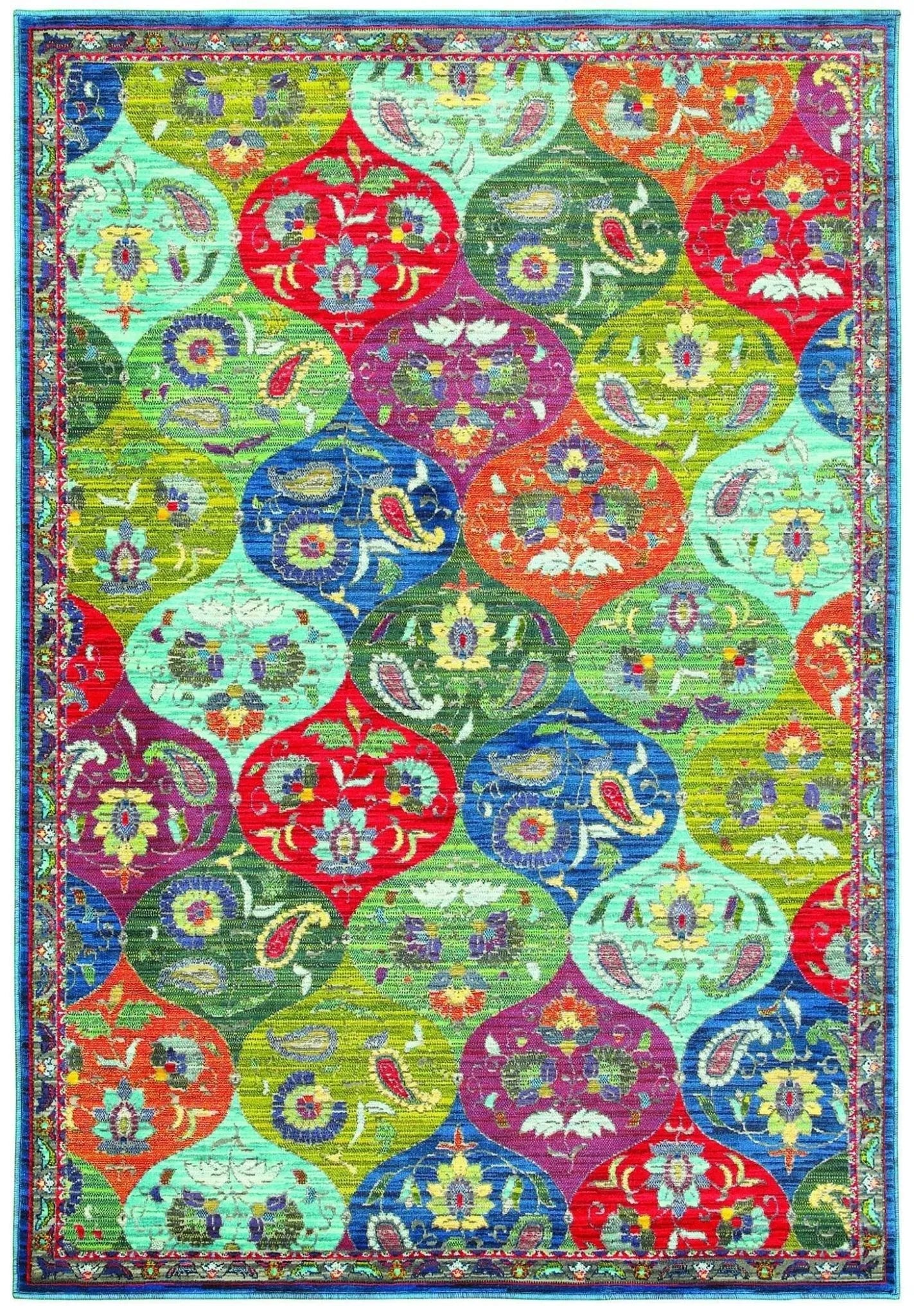 Joli 9648s Multi/ Blue Rug - Baconco