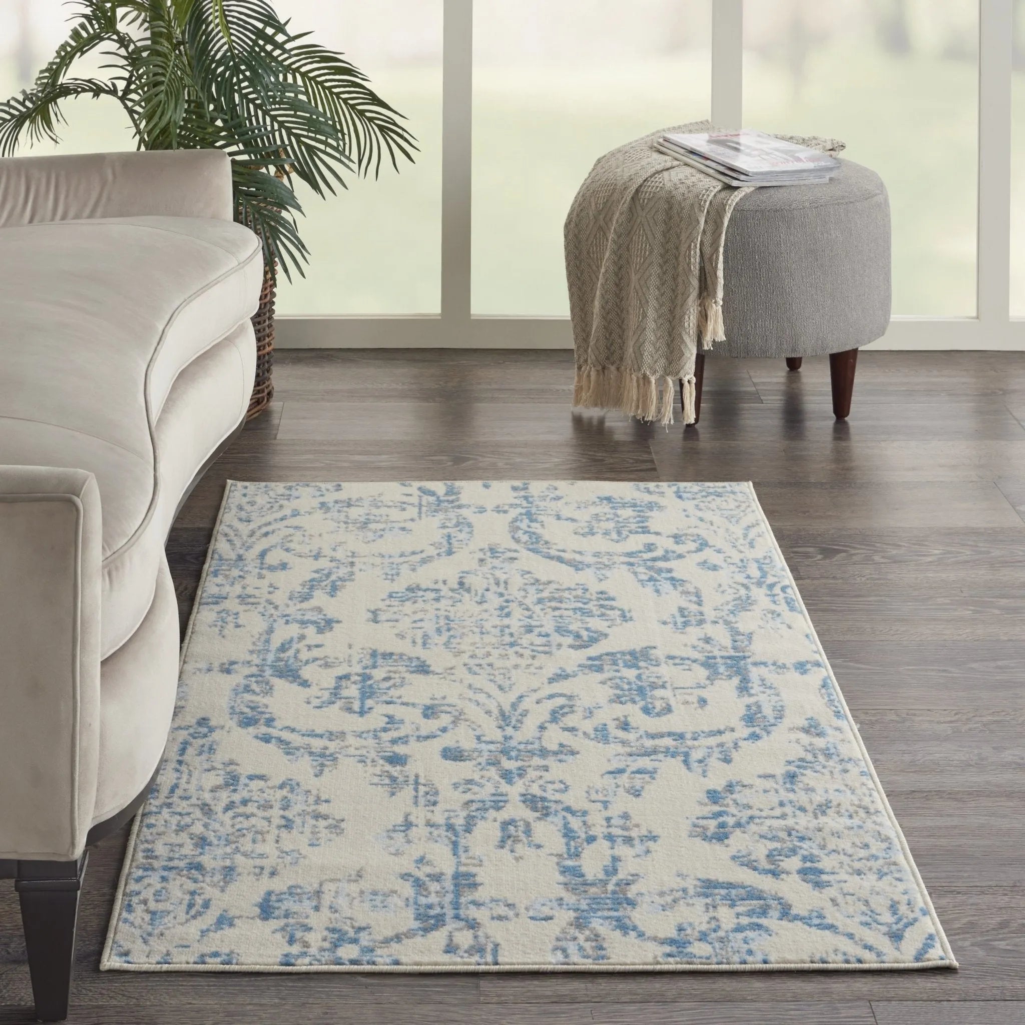 Jubilant JUB09 Ivory Blue Rug - Baconco