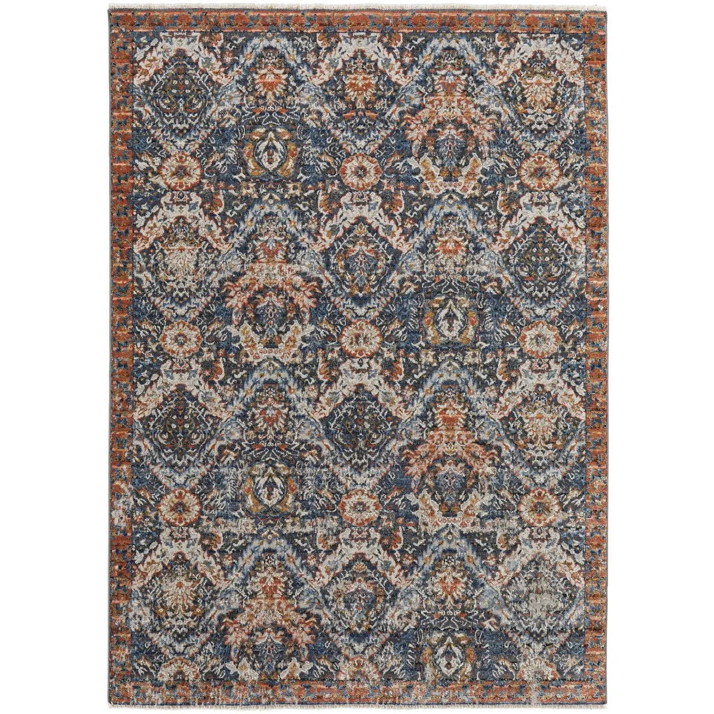 Kaia KAI39HRF Blue/Orange Rug - Baconco