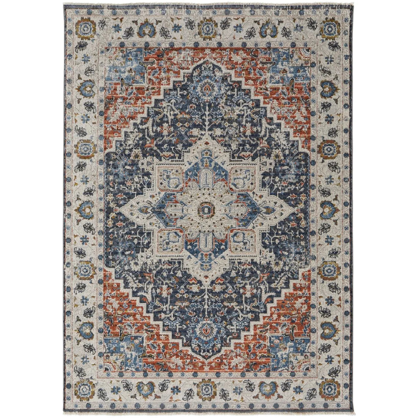 Kaia KAI39HTF Ivory/Blue Rug - Baconco