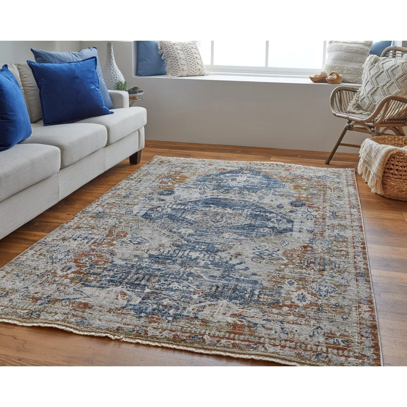 Kaia KAI39HWF Ivory/Orange Rug - Baconco