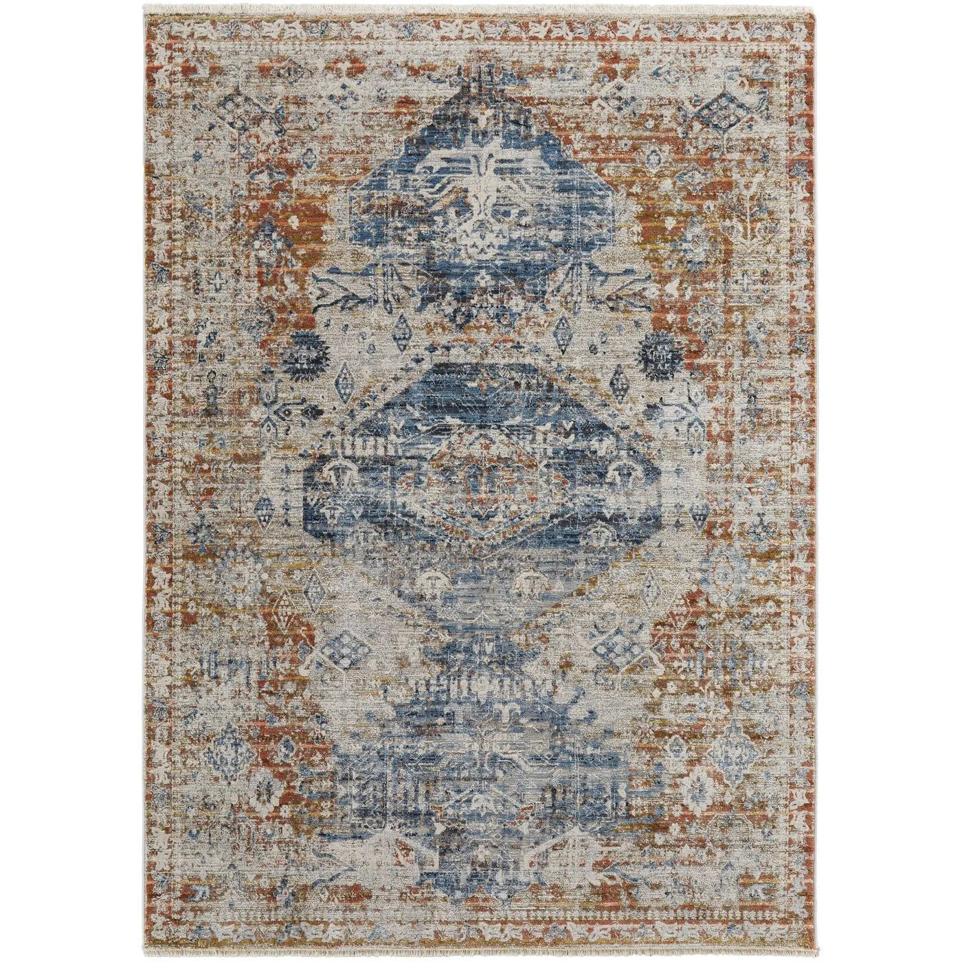 Kaia KAI39HWF Ivory/Orange Rug - Baconco