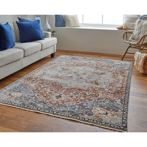 Kaia KAI39HXF Orange/Ivory Rug - Baconco