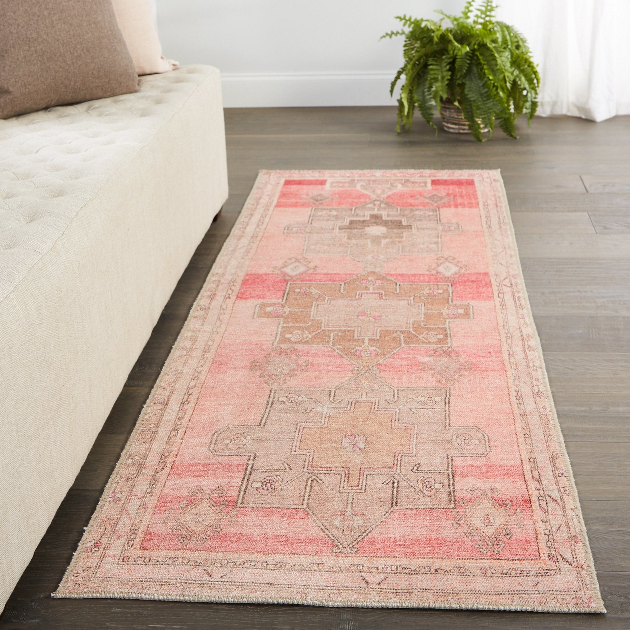 Kairos Kar05 Faron Pink/Tan Rug - Baconco