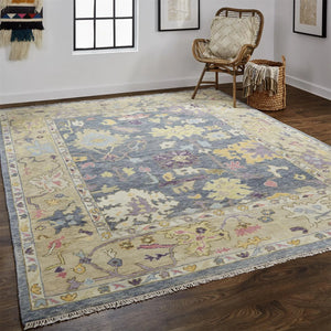 Karina 9096791F Gold/Blue Rug - Baconco