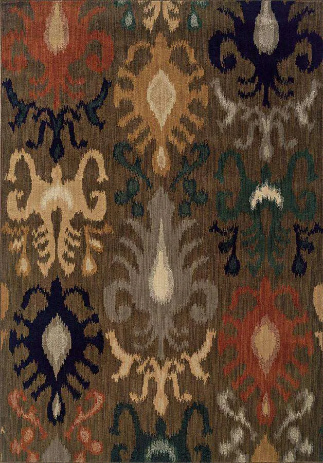 Kasbah 3830D Brown Navy Rug - Baconco