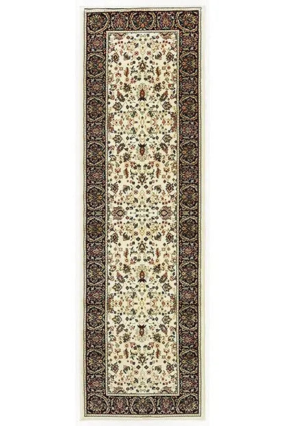 Kashan 108X Ivory/ Black Rug - Baconco