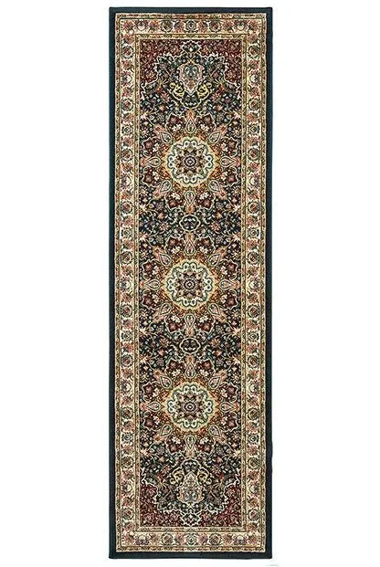 Kashan 119U Navy/ Ivory Rug - Baconco