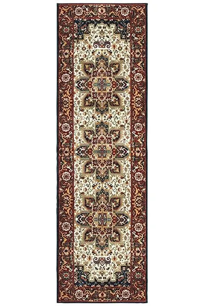 Kashan 96W Red/ Ivory Rug - Baconco