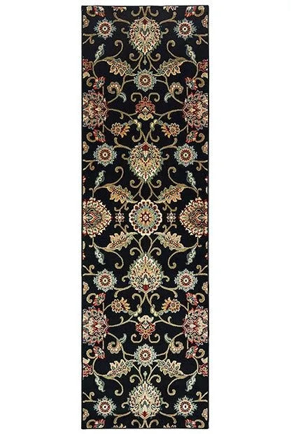 Kashan 9946K Black/ Multi Rug - Baconco