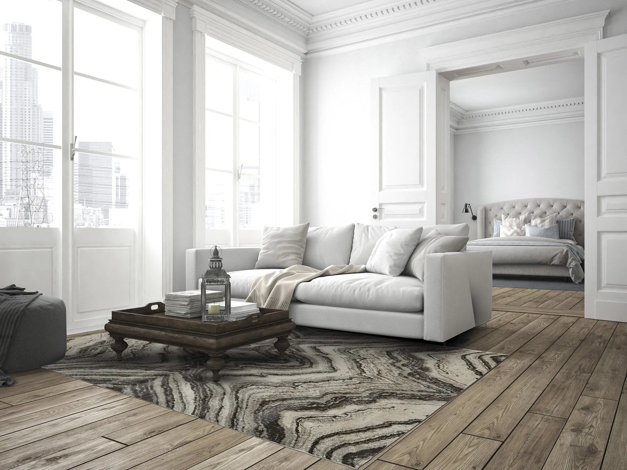 Katari 3381F Gray/Ivory Rug - Baconco