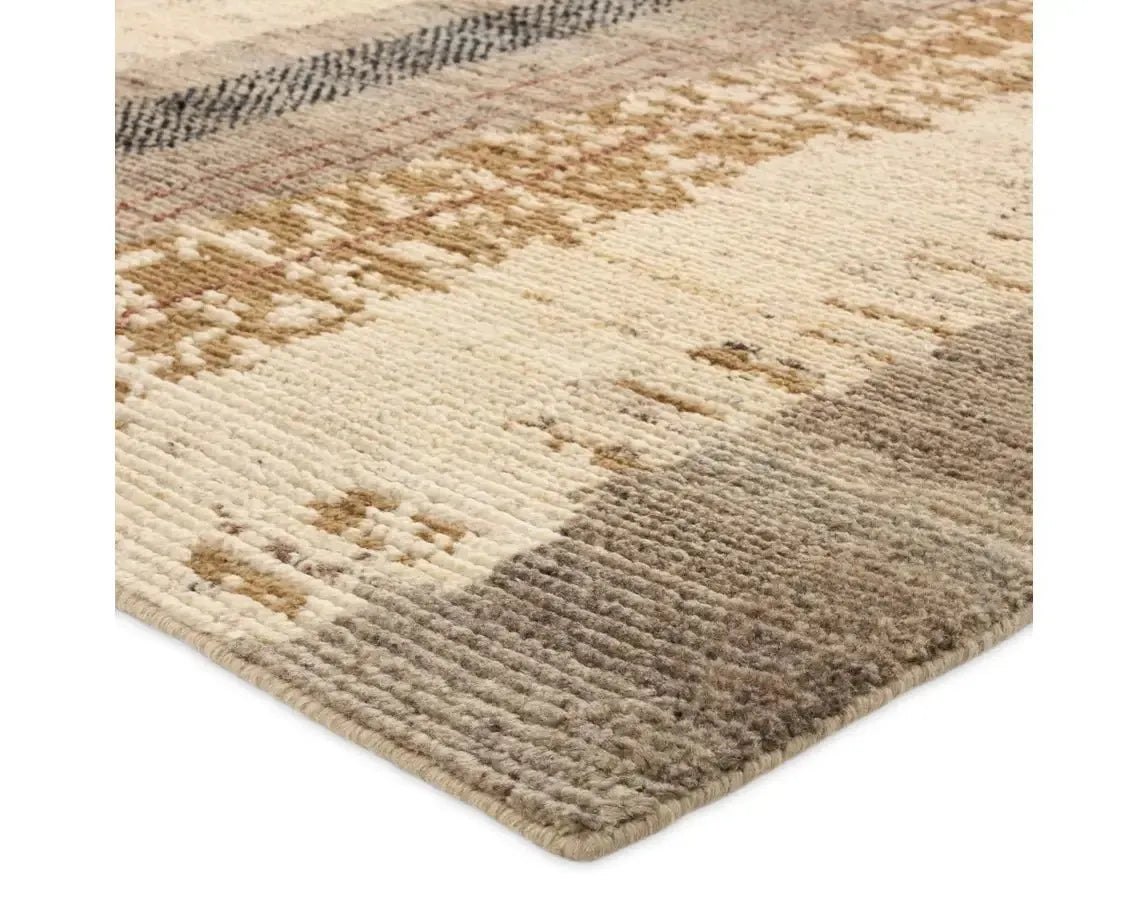 Kazben KAZ03 Taupe/Brown Rug - Baconco