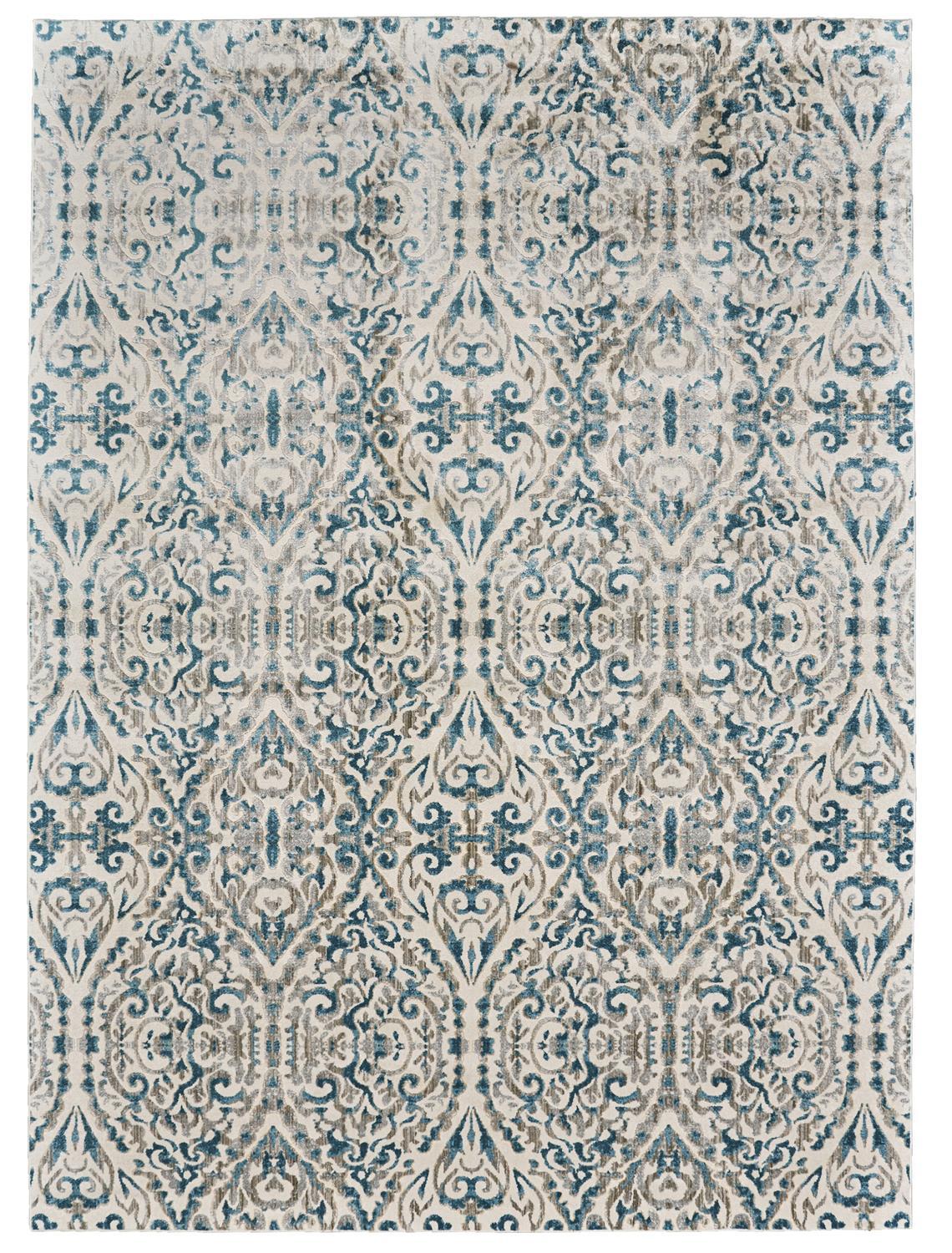 Keats 3466F Teal/Ivory Rug - Baconco