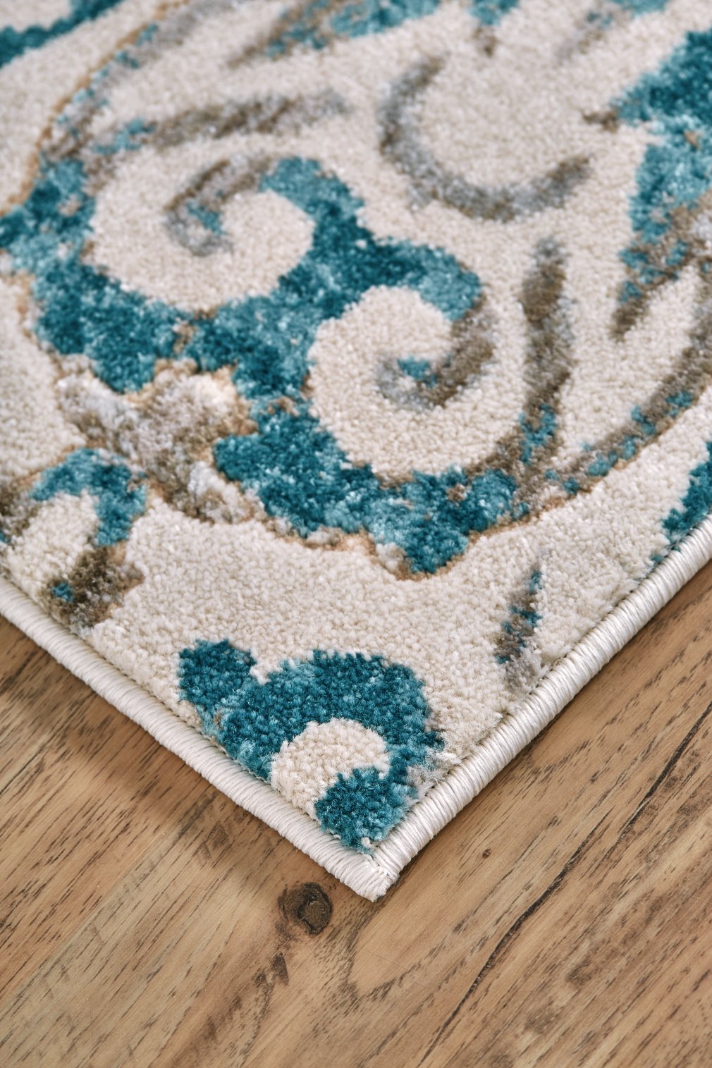 Keats 3466F Teal/Ivory Rug - Baconco