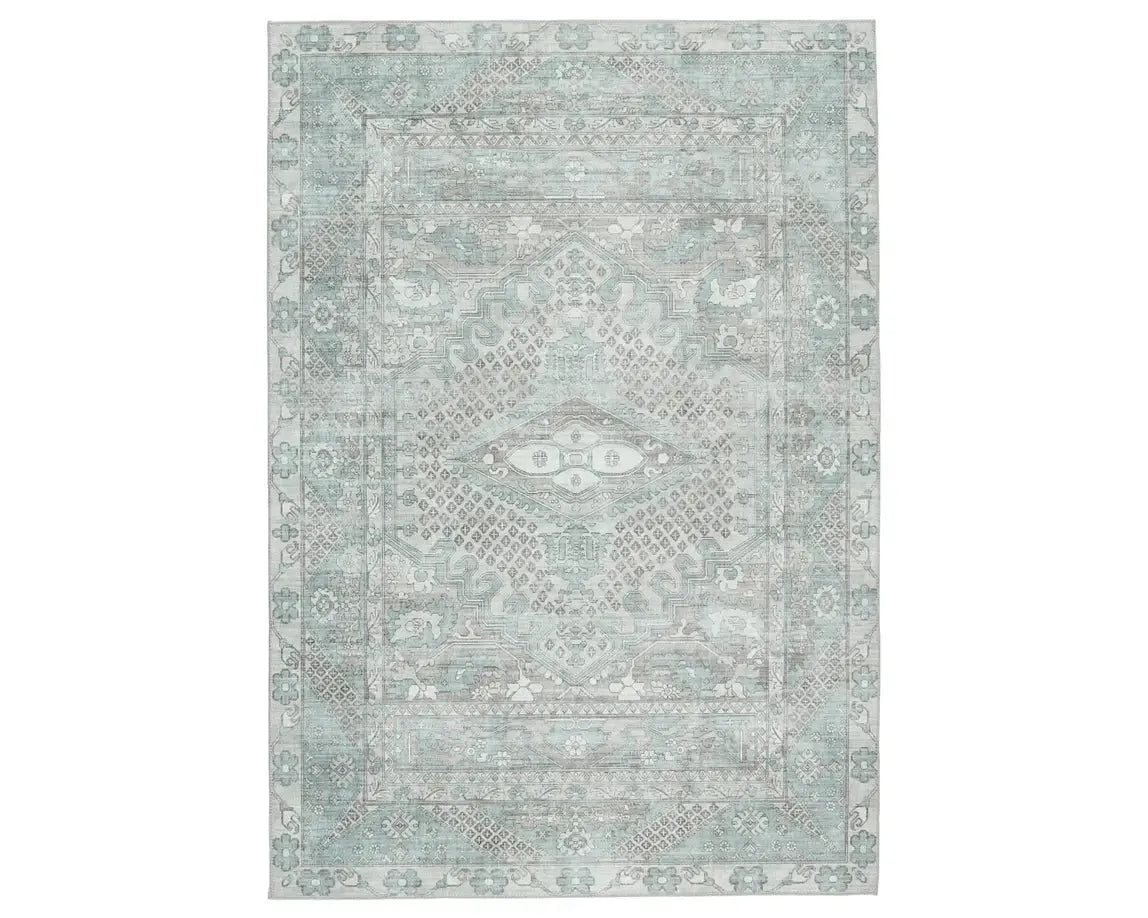 Keyara KNC01 Green/Grey Rug - Baconco