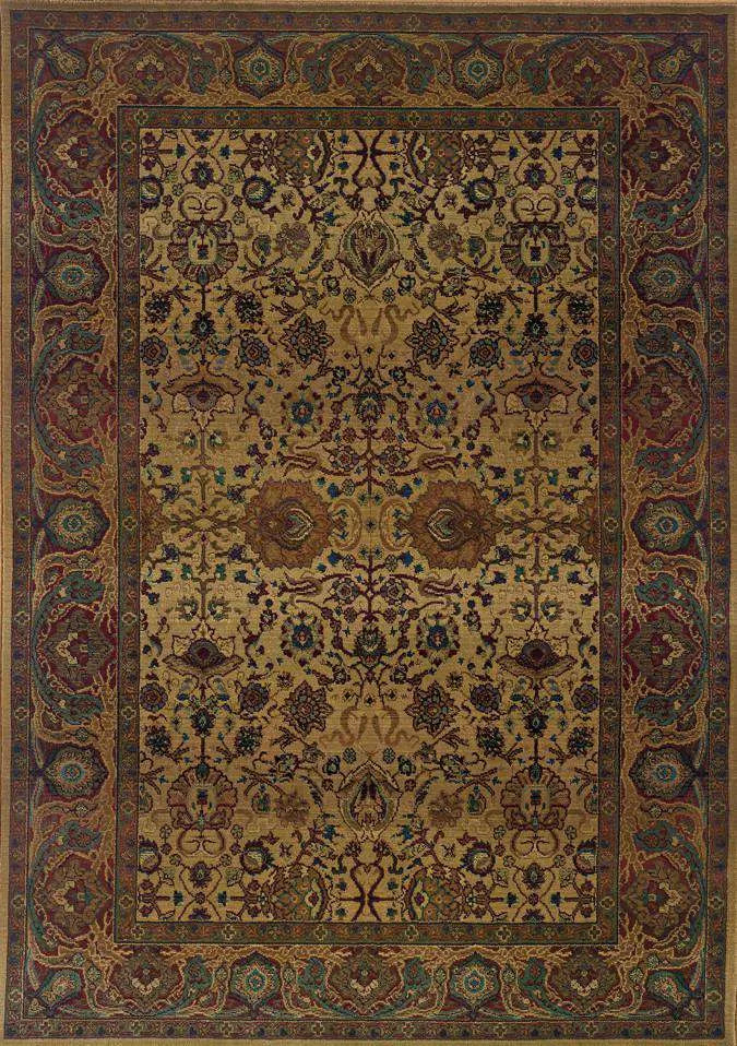 Kharma 332W Beige/ Red Rug - Baconco