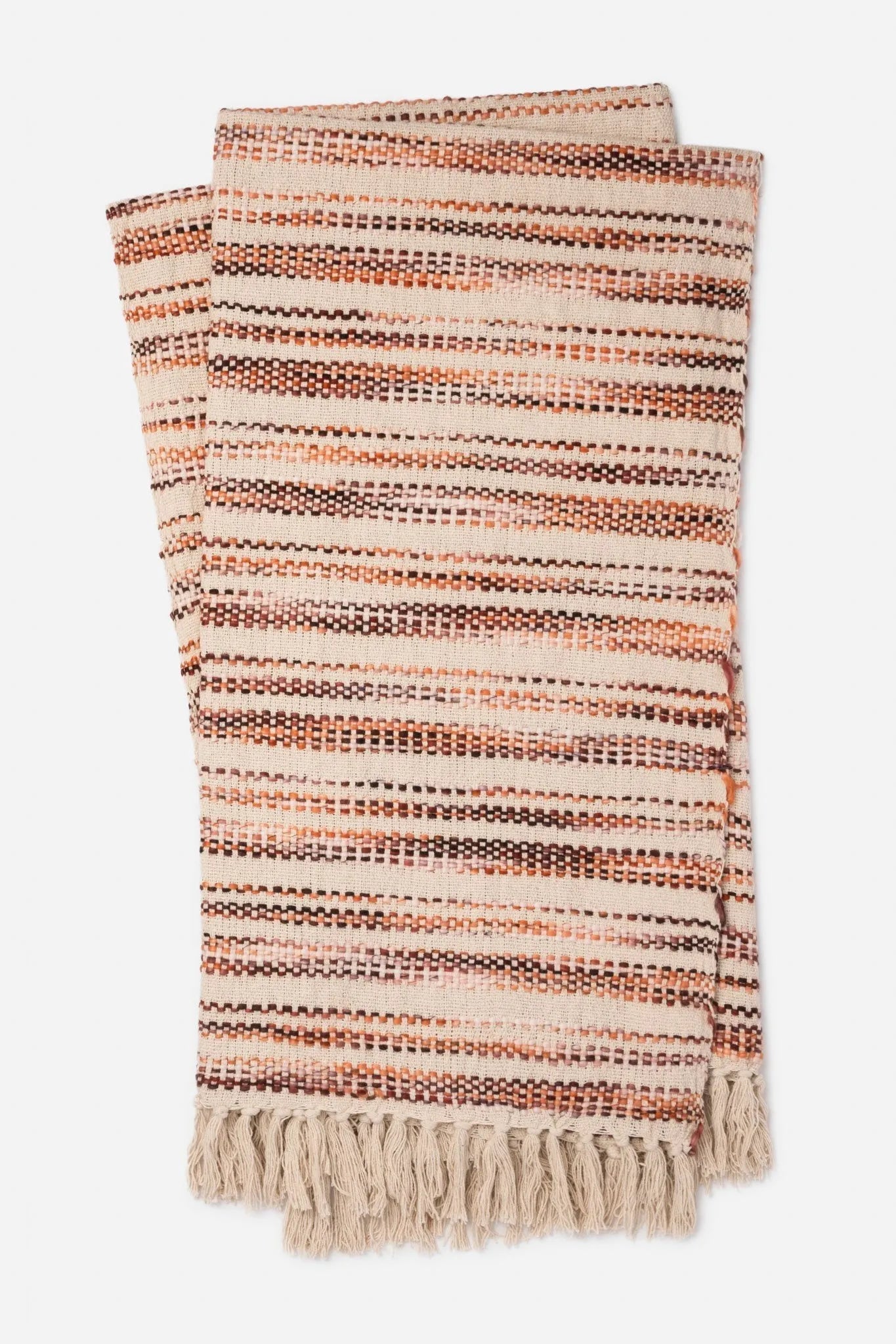 Kyra T0045 Ivory/Brick Throw Blanket - Baconco