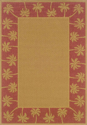 Lanai 606C Beige/ Red Rug - Baconco