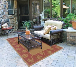 Lanai 606C Beige/ Red Rug - Baconco